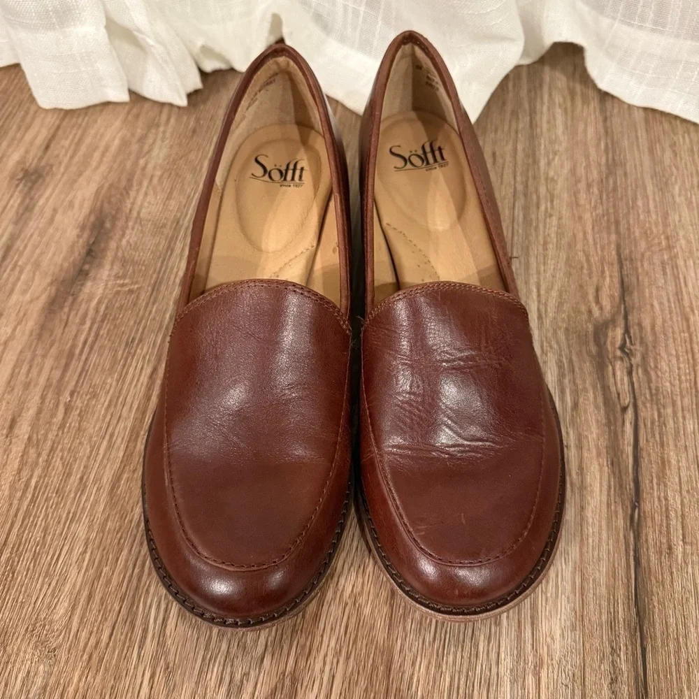 Sofft Napoli II Tobacco Brown Leather Women’s Size 9 M Classic Comfort Modern